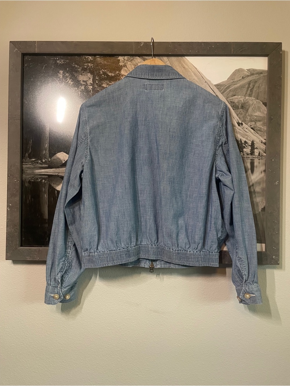Ralph Lauren Blue Denim Zip-Up Jacket with Plaid Lining - Picture 2 of 3